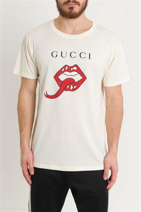 gucci oversize t shirt with mouth|Gucci polo shirts for men.